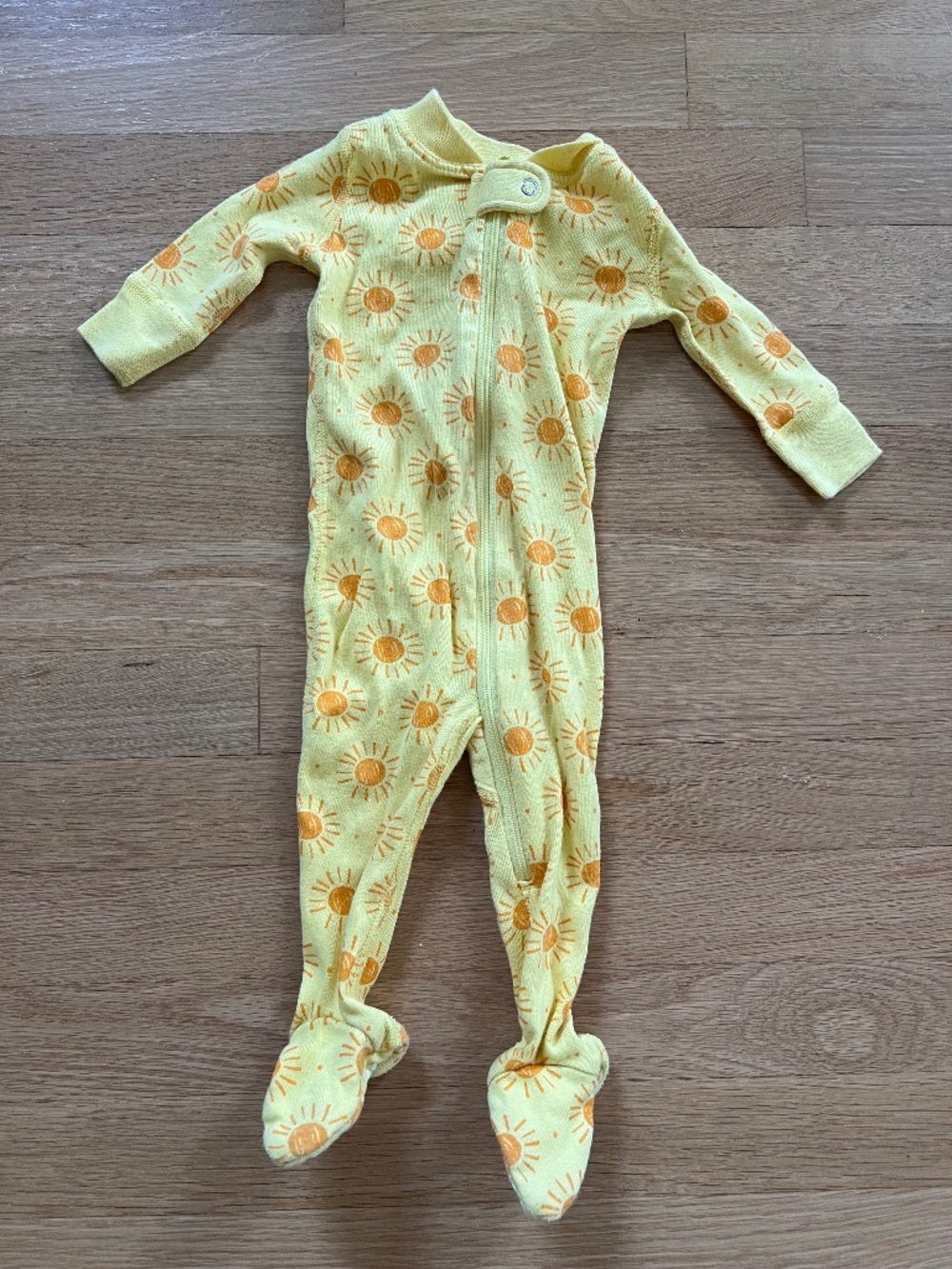 Gender neutral Sunny sun yellow footie onesie pajama unisex